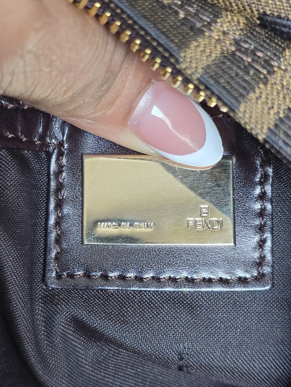 Fendi Brown and Dark Brown FF Zucca Shoulder Bag - Picture 5 of 16